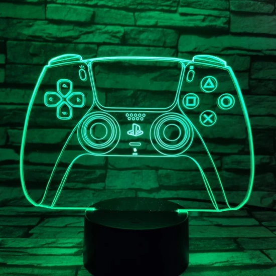 Kontroller 7 színű 3D led lámpa