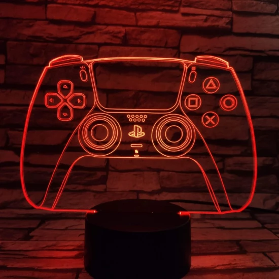 Kontroller 7 színű 3D led lámpa