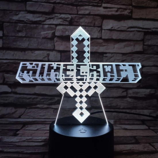 Minecraft  7 színű 3D led lámpa