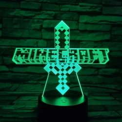 Minecraft  7 színű 3D led lámpa