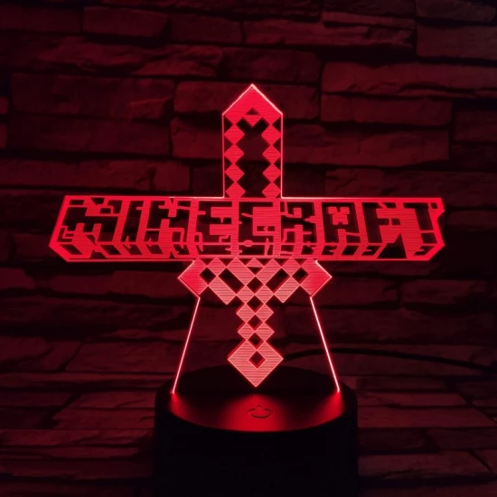 Minecraft  7 színű 3D led lámpa