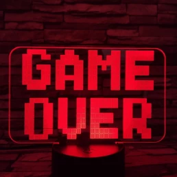Game Over 7 színű 3D led lámpa