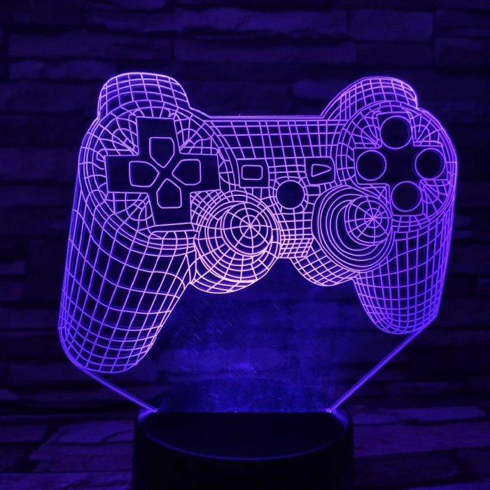 Kontroller 7 színű 3D led lámpa