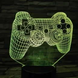 Kontroller 7 színű 3D led lámpa