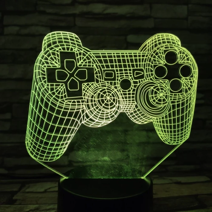 Kontroller 7 színű 3D led lámpa