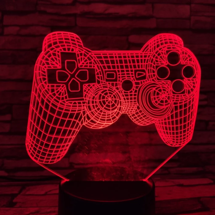 Kontroller 7 színű 3D led lámpa