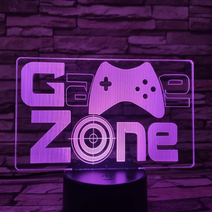 Game Zone 7 színű 3D led lámpa