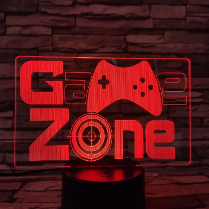 Game Zone 7 színű 3D led lámpa