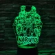 Naruto-csoport 7 színű 3D led lámpa