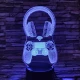 Kontroller & Fejhallgató 7 színű 3D led lámpa