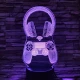 Kontroller & Fejhallgató 7 színű 3D led lámpa