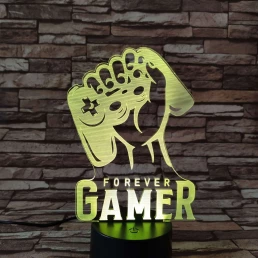 Gamer 7 színű 3D led lámpa
