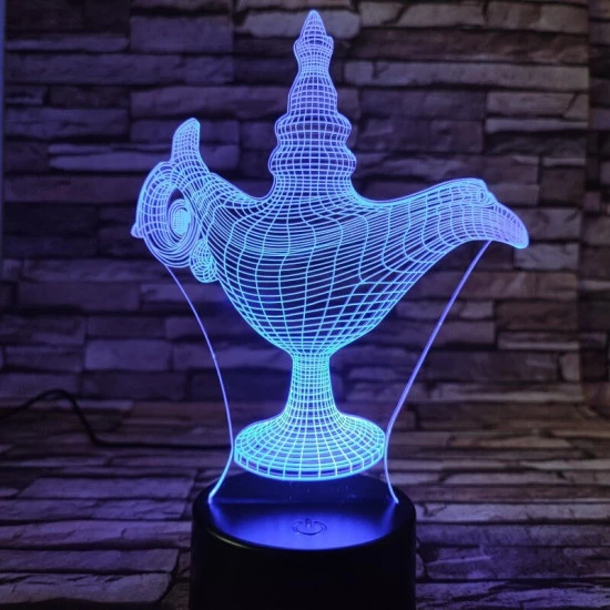 Csodalámpa 7 színű 3D led lámpa