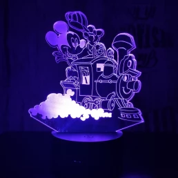 Egér a vonaton 7 színű 3D led lámpa