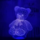 Ülő maci 7 színű 3D led lámpa