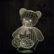 Ülő maci 7 színű 3D led lámpa