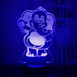 Integetős elefánt 7 színű 3D led lámpa