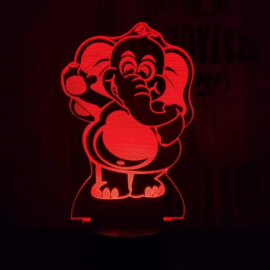 Integetős elefánt 7 színű 3D led lámpa