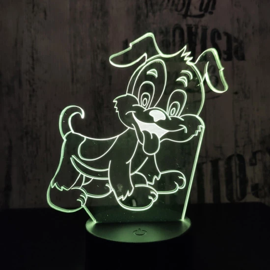 Kölyök Kutya 7 színű  3D led lámpa