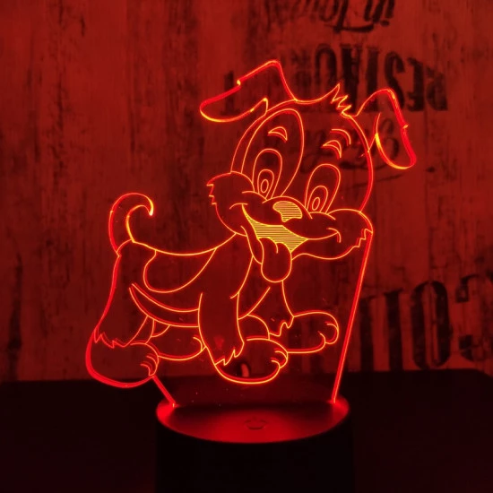 Kölyök Kutya 7 színű  3D led lámpa