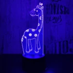 Zsiráf Bébi 7 színű 3D led lámpa