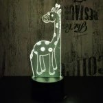 Zsiráf Bébi 7 színű 3D led lámpa