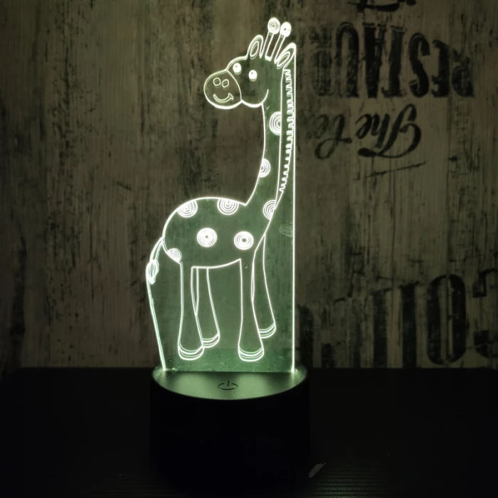Zsiráf Bébi 7 színű 3D led lámpa