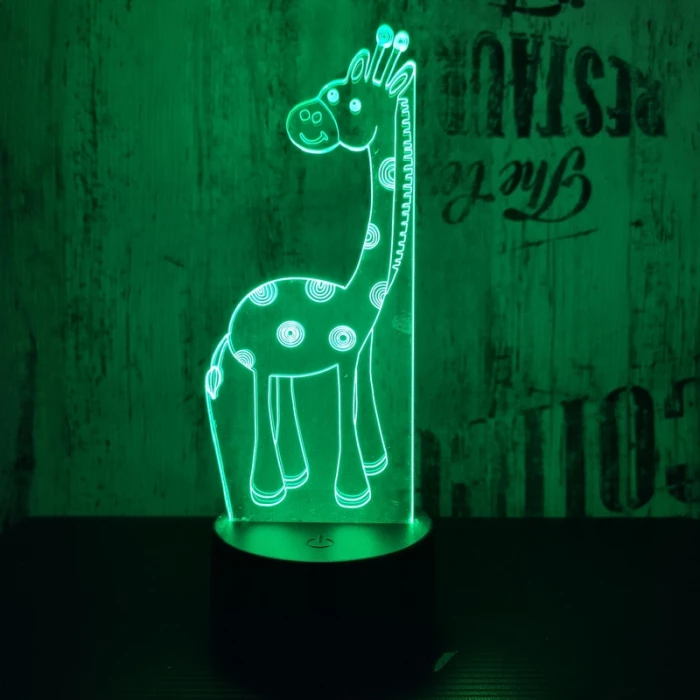 Zsiráf Bébi 7 színű 3D led lámpa