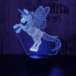 Ágaskodó pegazus 7 színű 3D led lámpa