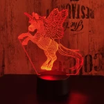 Ágaskodó pegazus 7 színű 3D led lámpa