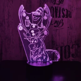 Hóember és Szarvas 7 színű 3D led lámpa