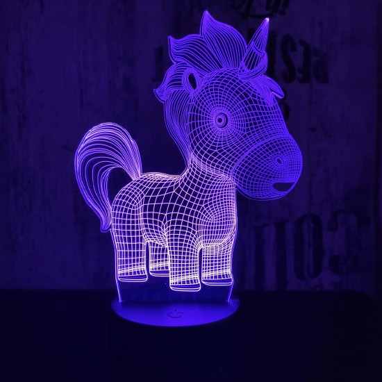 Egyszarvú baby 7 színű 3D led lámpa