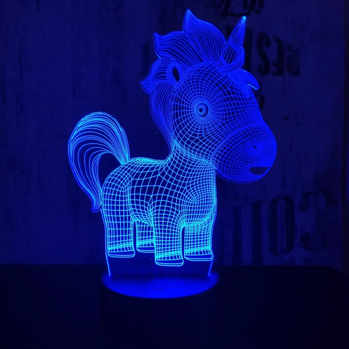 Egyszarvú baby 7 színű 3D led lámpa