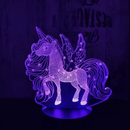 Csillagos pegazus 7 színű 3D led lámpa