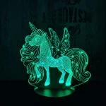 Csillagos pegazus 7 színű 3D led lámpa