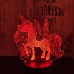 Csillagos pegazus 7 színű 3D led lámpa