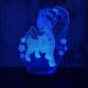 Csillagos kicsi Pegazus 7 színű 3D led lámpa