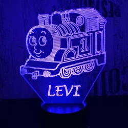 Mozdony  7 színű 3D led lámpa