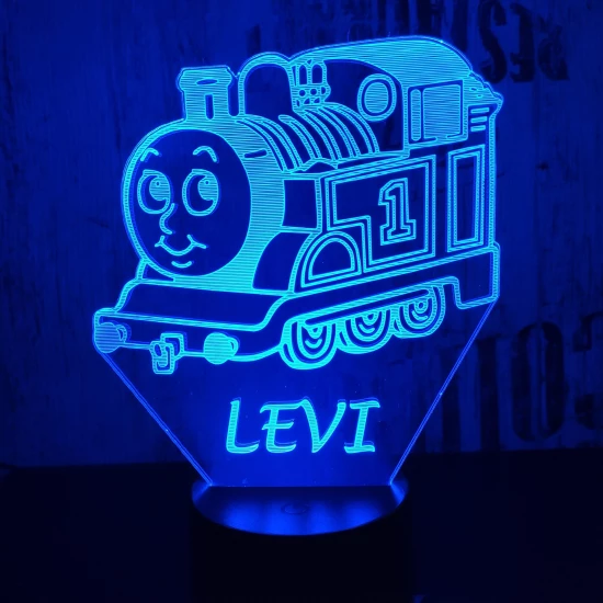 Mozdony  7 színű 3D led lámpa
