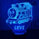 Mozdony  7 színű 3D led lámpa
