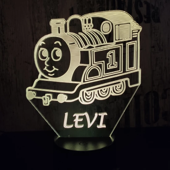 Mozdony  7 színű 3D led lámpa
