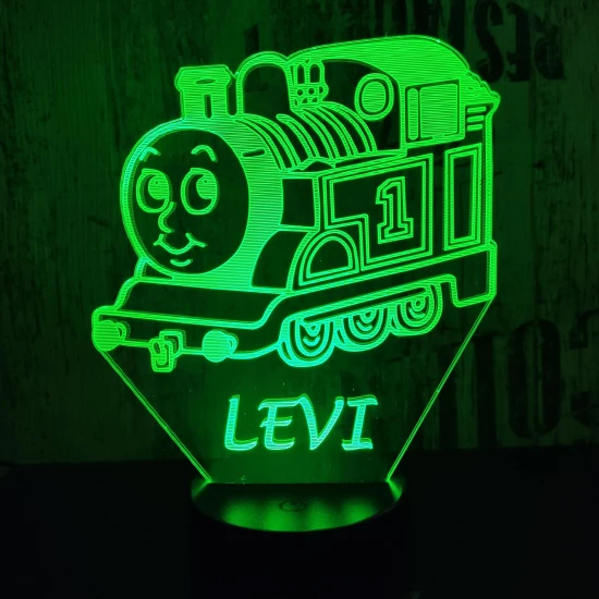 Mozdony  7 színű 3D led lámpa