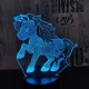 Kicsi unikornis 7 színű 3D led lámpa