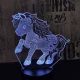 Kicsi unikornis 7 színű 3D led lámpa
