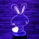 Nyuszi szív 7 színű 3D led lámpa