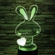 Nyuszi szív 7 színű 3D led lámpa