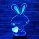 Nyuszi szív 7 színű 3D led lámpa