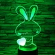 Nyuszi szív 7 színű 3D led lámpa