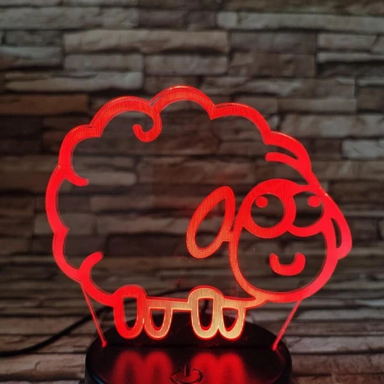 Bárány  7 színű 3D led lámpa