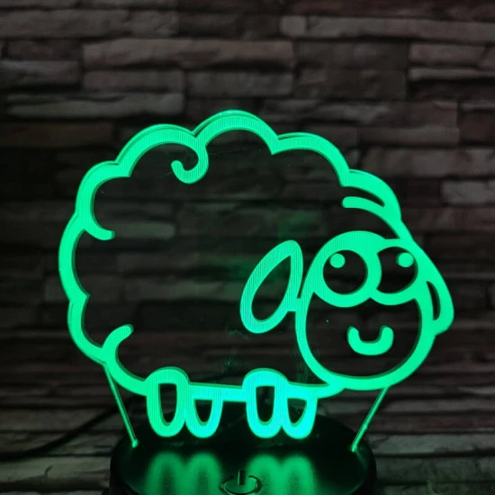Bárány  7 színű 3D led lámpa